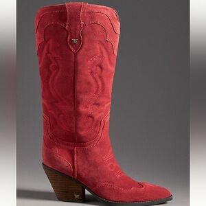 Sam Edelman James Red Suede Western Boots